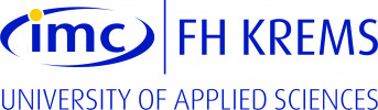 IMC fhkrems university logo blau